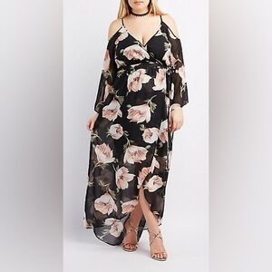 Charlotte Russe Black and Pink Floral Top